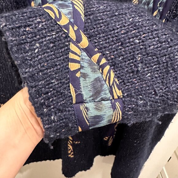 Vtg Koos Of Course Silk Cardigan 2XL Oversized Blue Wearable Art to Wear Jacket - Picture 6 of 12